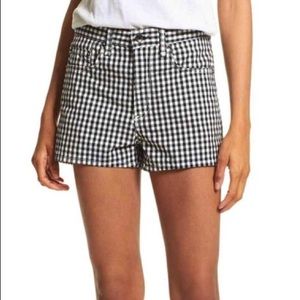 Rag & Bone/Jean Gingham High-Waisted Shorts